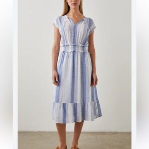 NWOT RAILS ASHLYN Blue Nevis Striped Midi Dress